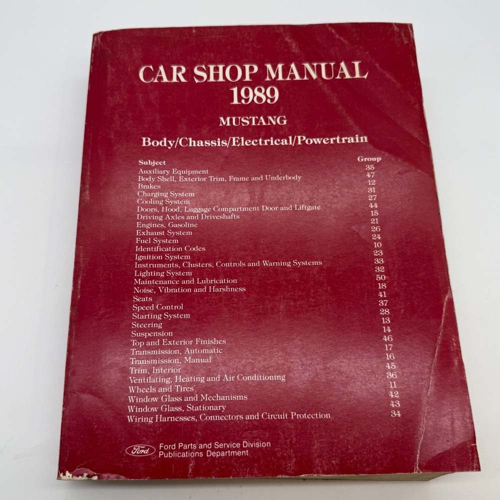 1989 Ford Mustang Shop Manual Body Chassis Electrical Powertrain Service Guide